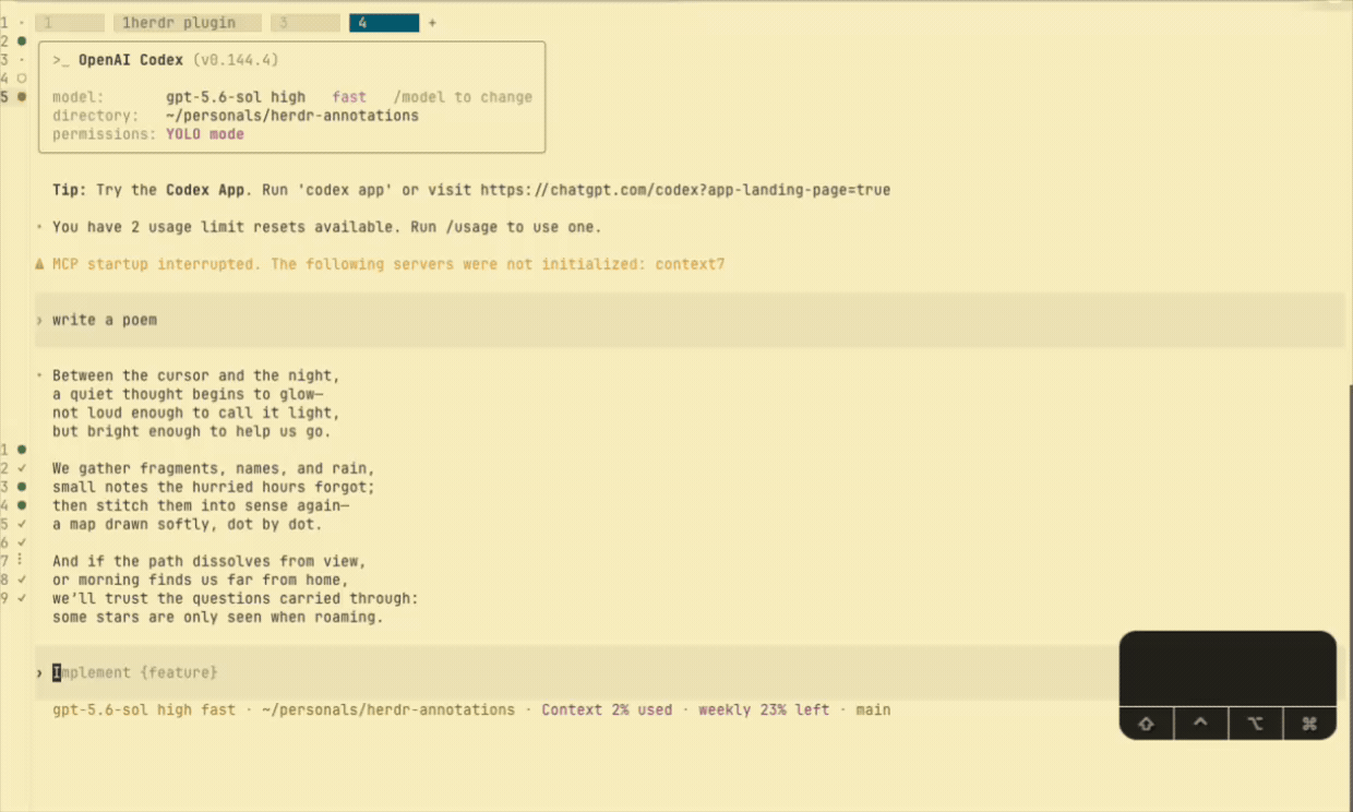 Selecting terminal text, attaching comments, collecting them, and pasting the complete review